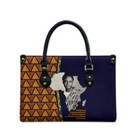 Kwame Nkrumah Ghana Leather Bag African Map Pattern Design and Economic Freedom Quote Tribute - Wonder Print Shop
