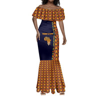 Kwame Nkrumah Ghana Mermaid Dress African Map Pattern Design and Economic Freedom Quote Tribute - Wonder Print Shop