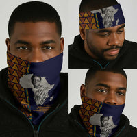 Kwame Nkrumah Ghana Neck Gaiter African Map Pattern Design and Economic Freedom Quote Tribute - Wonder Print Shop