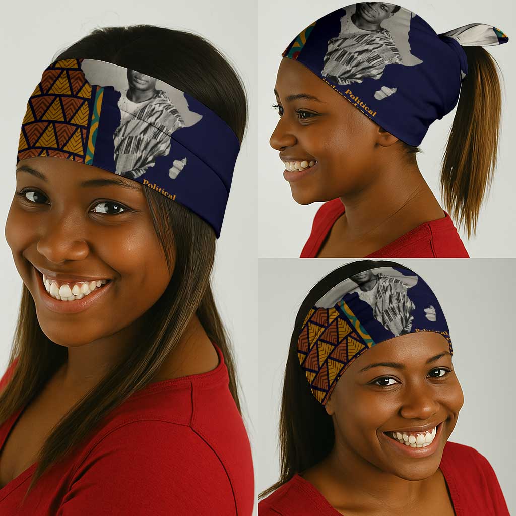 Kwame Nkrumah Ghana Neck Gaiter African Map Pattern Design and Economic Freedom Quote Tribute - Wonder Print Shop