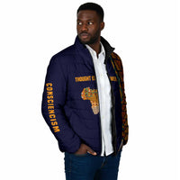 Kwame Nkrumah Ghana Padded Jacket African Map Pattern Design and Economic Freedom Quote Tribute - Wonder Print Shop