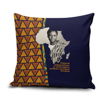 Kwame Nkrumah Ghana Pillow Cover African Map Pattern Design and Economic Freedom Quote Tribute - Wonder Print Shop