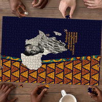 Kwame Nkrumah Ghana Puzzle African Map Pattern Design and Economic Freedom Quote Tribute - Wonder Print Shop
