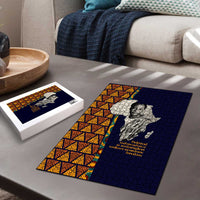 Kwame Nkrumah Ghana Puzzle African Map Pattern Design and Economic Freedom Quote Tribute - Wonder Print Shop