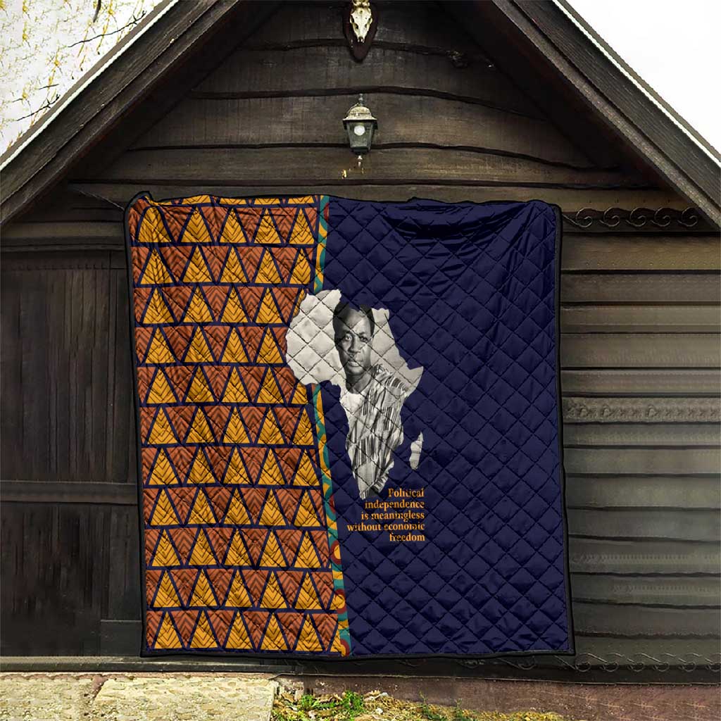 Kwame Nkrumah Ghana Quilt African Map Pattern Design and Economic Freedom Quote Tribute - Wonder Print Shop