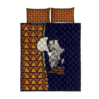 Kwame Nkrumah Ghana Quilt Bed Set African Map Pattern Design and Economic Freedom Quote Tribute - Wonder Print Shop
