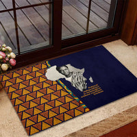 Kwame Nkrumah Ghana Rubber Doormat African Map Pattern Design and Economic Freedom Quote Tribute - Wonder Print Shop