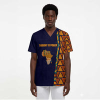 Kwame Nkrumah Ghana Scrub Top African Map Pattern Design and Economic Freedom Quote Tribute - Wonder Print Shop