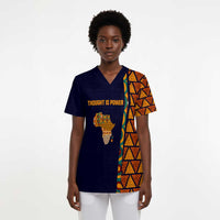 Kwame Nkrumah Ghana Scrub Top African Map Pattern Design and Economic Freedom Quote Tribute - Wonder Print Shop