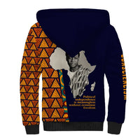 Kwame Nkrumah Ghana Sherpa Hoodie African Map Pattern Design and Economic Freedom Quote Tribute - Wonder Print Shop