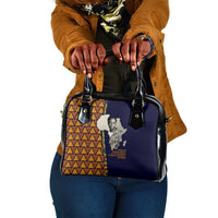 Kwame Nkrumah Ghana Shoulder Handbag African Map Pattern Design and Economic Freedom Quote Tribute - Wonder Print Shop
