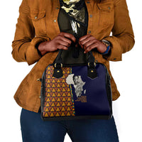 Kwame Nkrumah Ghana Shoulder Handbag African Map Pattern Design and Economic Freedom Quote Tribute - Wonder Print Shop