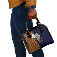 Kwame Nkrumah Ghana Shoulder Handbag African Map Pattern Design and Economic Freedom Quote Tribute - Wonder Print Shop