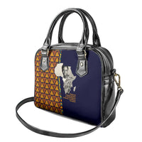 Kwame Nkrumah Ghana Shoulder Handbag African Map Pattern Design and Economic Freedom Quote Tribute - Wonder Print Shop