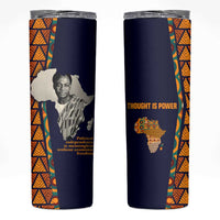 Kwame Nkrumah Ghana Skinny Tumbler African Map Pattern Design and Economic Freedom Quote Tribute - Wonder Print Shop
