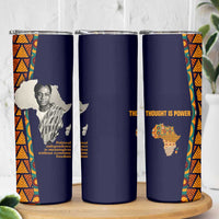 Kwame Nkrumah Ghana Skinny Tumbler African Map Pattern Design and Economic Freedom Quote Tribute - Wonder Print Shop