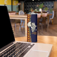 Kwame Nkrumah Ghana Skinny Tumbler African Map Pattern Design and Economic Freedom Quote Tribute - Wonder Print Shop