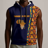 Kwame Nkrumah Ghana Sleeveless Hoodie African Map Pattern Design and Economic Freedom Quote Tribute - Wonder Print Shop