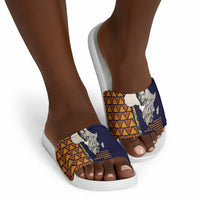 Kwame Nkrumah Ghana Slide Sandals African Map Pattern Design and Economic Freedom Quote Tribute - Wonder Print Shop