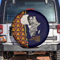 Kwame Nkrumah Ghana Spare Tire Cover African Map Pattern Design and Economic Freedom Quote Tribute - Wonder Print Shop