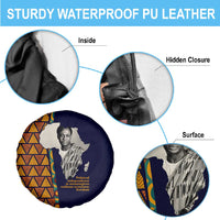 Kwame Nkrumah Ghana Spare Tire Cover African Map Pattern Design and Economic Freedom Quote Tribute - Wonder Print Shop