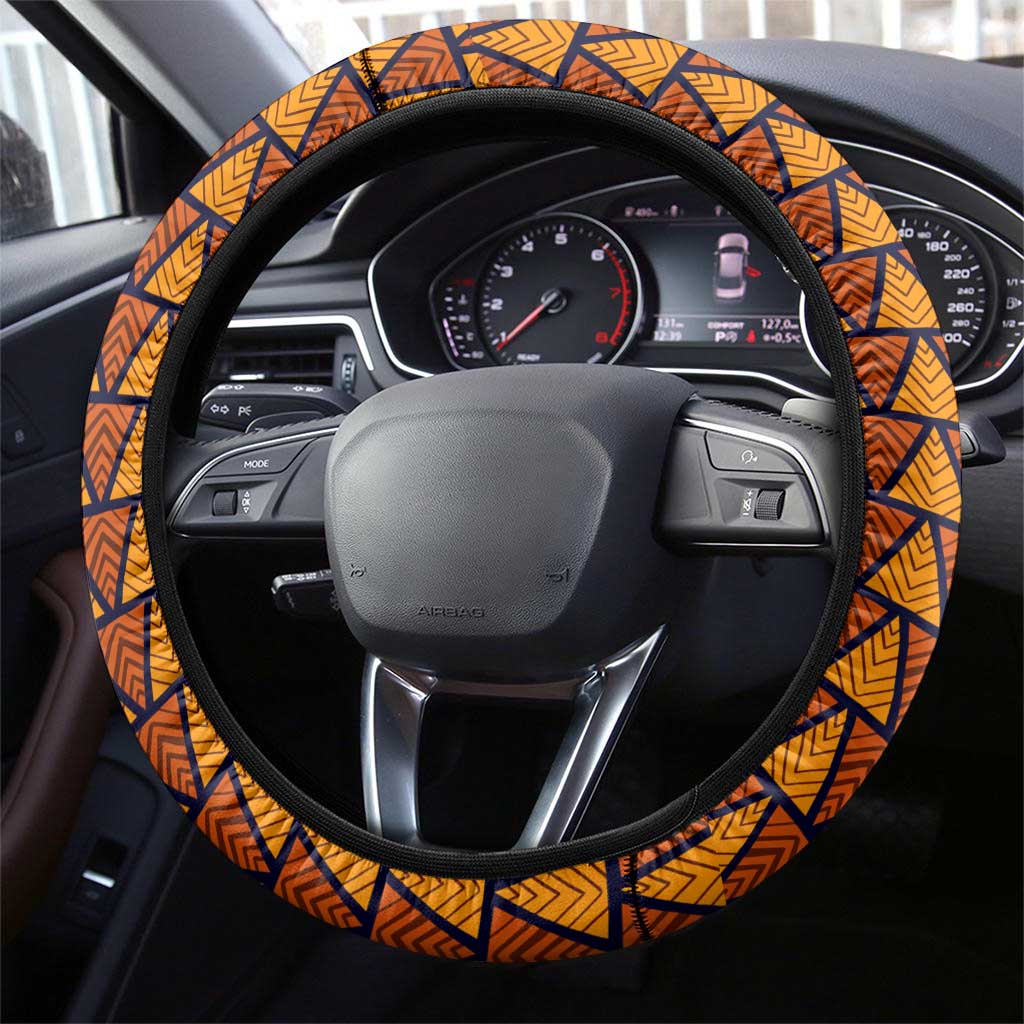 Kwame Nkrumah Ghana Steering Wheel Cover African Map Pattern Design and Economic Freedom Quote Tribute - Wonder Print Shop