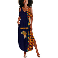 Kwame Nkrumah Ghana Summer Maxi Dress African Map Pattern Design and Economic Freedom Quote Tribute - Wonder Print Shop