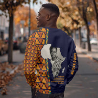 Kwame Nkrumah Ghana Sweatshirt African Map Pattern Design and Economic Freedom Quote Tribute - Wonder Print Shop