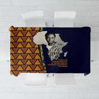 Kwame Nkrumah Ghana Tablecloth African Map Pattern Design and Economic Freedom Quote Tribute - Wonder Print Shop