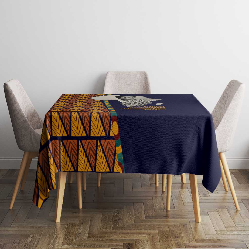 Kwame Nkrumah Ghana Tablecloth African Map Pattern Design and Economic Freedom Quote Tribute - Wonder Print Shop