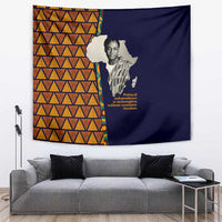 Kwame Nkrumah Ghana Tapestry African Map Pattern Design and Economic Freedom Quote Tribute - Wonder Print Shop