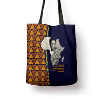 Kwame Nkrumah Ghana Tote Bag African Map Pattern Design and Economic Freedom Quote Tribute - Wonder Print Shop