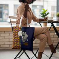 Kwame Nkrumah Ghana Tote Bag African Map Pattern Design and Economic Freedom Quote Tribute - Wonder Print Shop