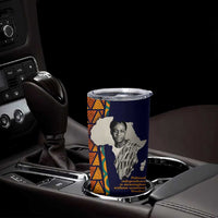 Kwame Nkrumah Ghana Tumbler Cup African Map Pattern Design and Economic Freedom Quote Tribute - Wonder Print Shop