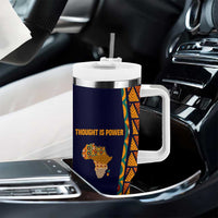 Kwame Nkrumah Ghana Tumbler With Handle African Map Pattern Design and Economic Freedom Quote Tribute - Wonder Print Shop