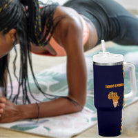 Kwame Nkrumah Ghana Tumbler With Handle African Map Pattern Design and Economic Freedom Quote Tribute - Wonder Print Shop