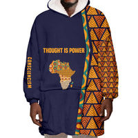 Kwame Nkrumah Ghana Wearable Blanket Hoodie African Map Pattern Design and Economic Freedom Quote Tribute - Wonder Print Shop