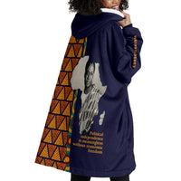 Kwame Nkrumah Ghana Wearable Blanket Hoodie African Map Pattern Design and Economic Freedom Quote Tribute - Wonder Print Shop