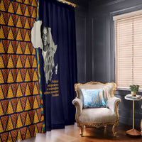 Kwame Nkrumah Ghana Window Curtain African Map Pattern Design and Economic Freedom Quote Tribute - Wonder Print Shop