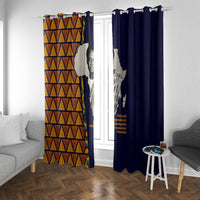 Kwame Nkrumah Ghana Window Curtain African Map Pattern Design and Economic Freedom Quote Tribute - Wonder Print Shop