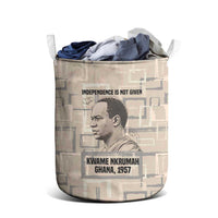 Kwame Nkrumah Laundry Basket with Raised Fist Design and Independence Quote Ghana 1957 Tribute - Wonder Print Shop