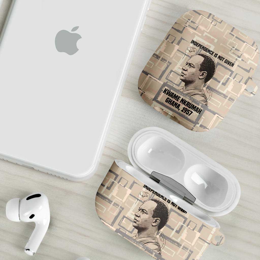 Kwame Nkrumah AirPods Case with Raised Fist Design and Independence Quote Ghana 1957 Tribute - Wonder Print Shop