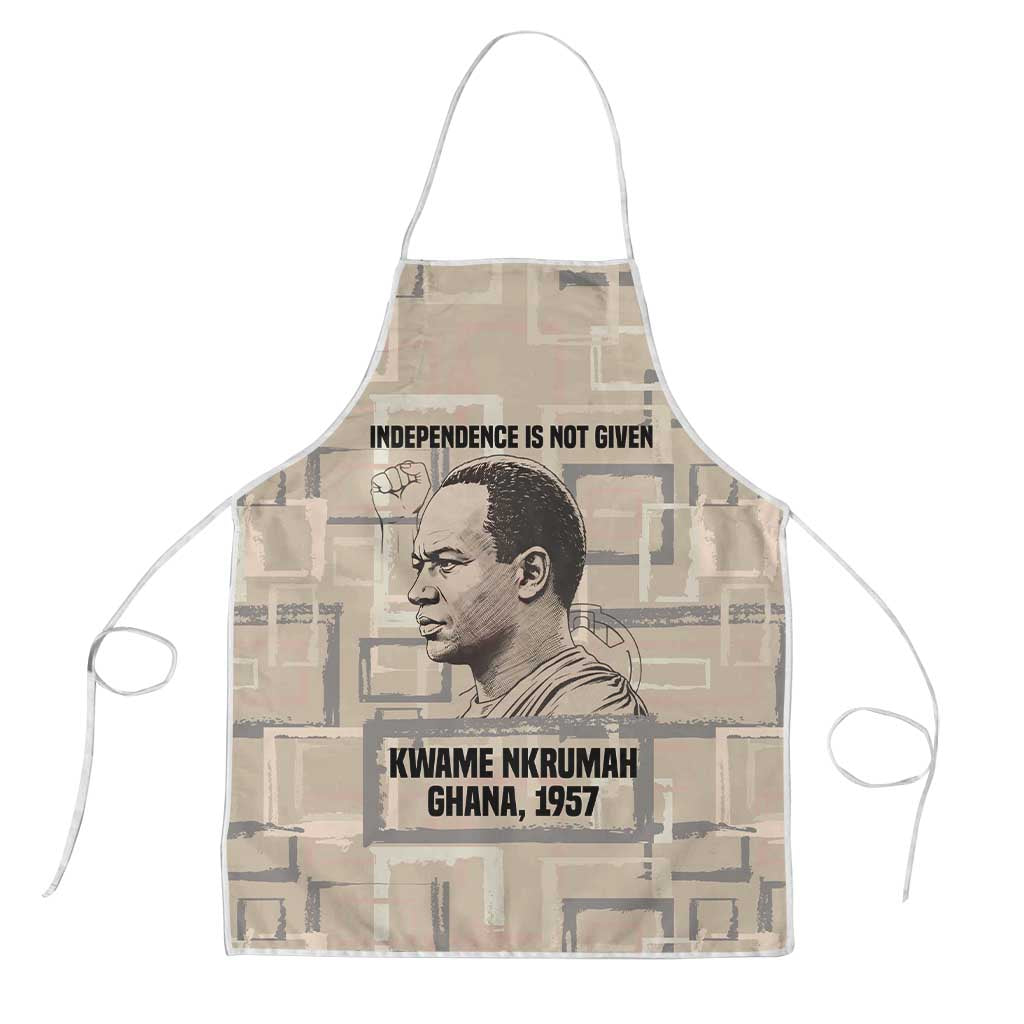 Kwame Nkrumah Apron with Raised Fist Design and Independence Quote Ghana 1957 Tribute - Wonder Print Shop