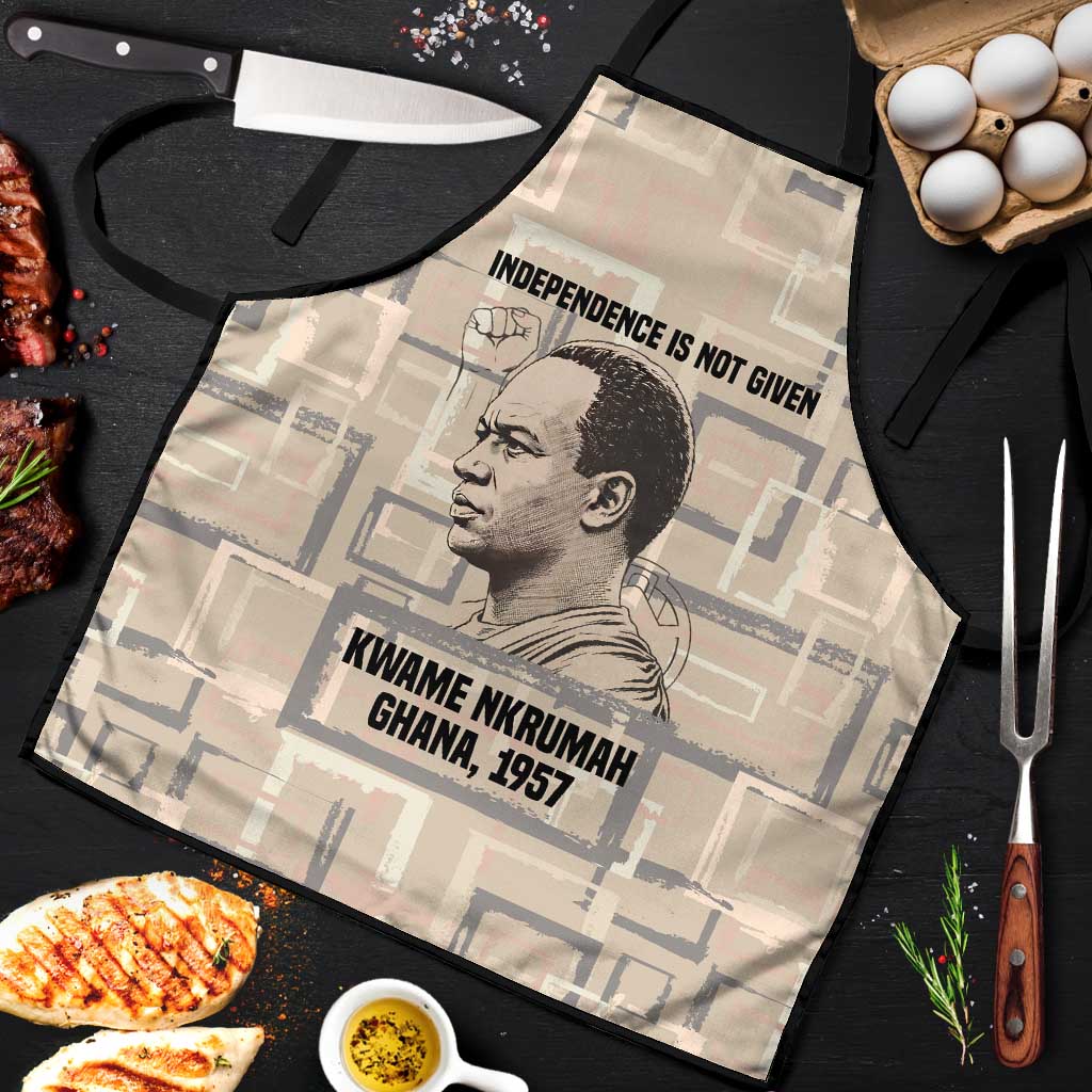 Kwame Nkrumah Apron with Raised Fist Design and Independence Quote Ghana 1957 Tribute - Wonder Print Shop