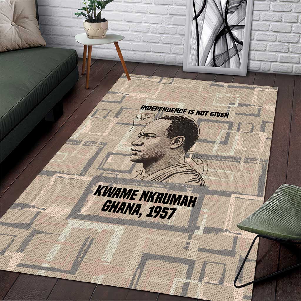 Kwame Nkrumah Area Rug with Raised Fist Design and Independence Quote Ghana 1957 Tribute - Wonder Print Shop