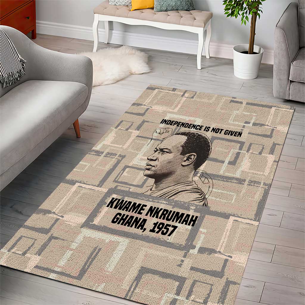 Kwame Nkrumah Area Rug with Raised Fist Design and Independence Quote Ghana 1957 Tribute - Wonder Print Shop