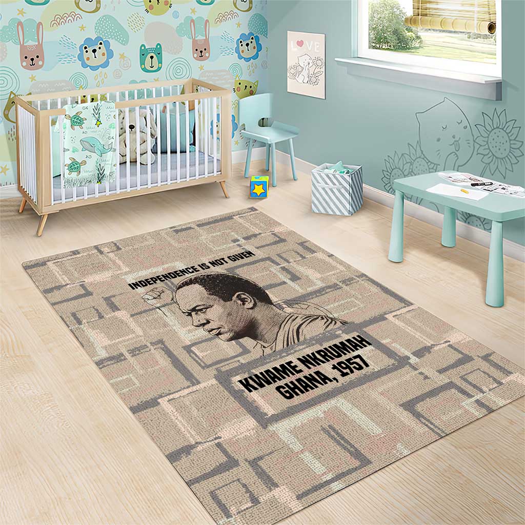Kwame Nkrumah Area Rug with Raised Fist Design and Independence Quote Ghana 1957 Tribute - Wonder Print Shop