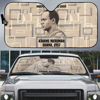 Kwame Nkrumah Auto Sun Shade with Raised Fist Design and Independence Quote Ghana 1957 Tribute - Wonder Print Shop