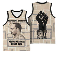 Kwame Nkrumah Basketball Jersey with Raised Fist Design and Independence Quote Ghana 1957 Tribute - Wonder Print Shop