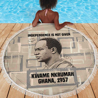 Kwame Nkrumah Beach Blanket with Raised Fist Design and Independence Quote Ghana 1957 Tribute - Wonder Print Shop